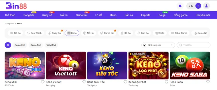 Trải Nghiệm Đỉnh Cao Table Game Max Keno Tại Bin88 Với Tỷ Lệ Thưởng Khủng