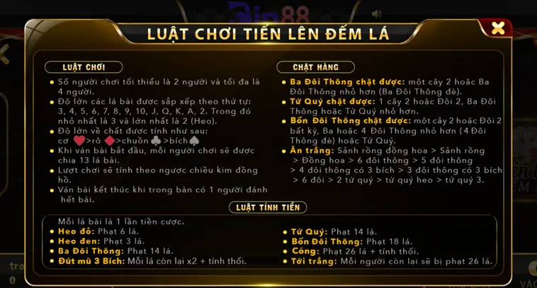 Tiến Lên Đếm Lá Tại Bin88 Thử Thách Bản Lĩnh Cao Thủ Game Bài