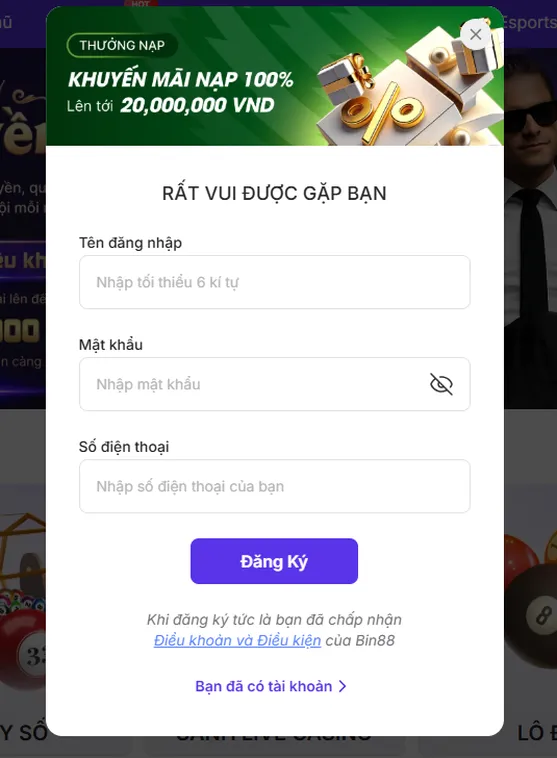 Đăng Ký Bin88 Các Bước Tạo Tài Khoản Thành Viên Nhanh Chóng Để Tham Gia Cá Cược